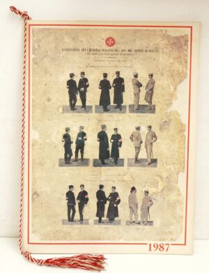 Calendario Sovrano Militare Ordine di Malta Anno 1987. Con Cordoncino Originale