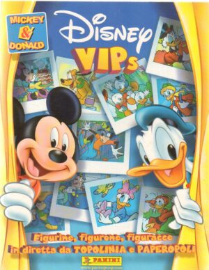 Album figurine Disney VIPs Mickey & Donald. Panini  Album Quasi Completo 23 figurine mancanti su 203