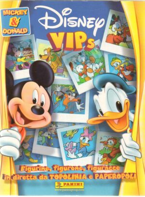 Album figurine Disney VIPs Mickey & Donald. Panini. Album Non completo 48 figurine attaccate