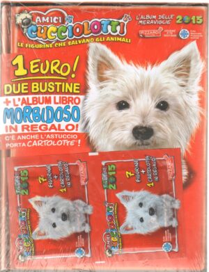 Album figurine. Amici Cucciolotti 2015. Pizzardi. Album Nuovo + 95 figurine da attacare + 15 cards da gioco + 2 bustine di figurine