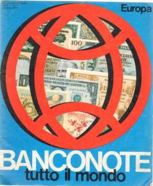 Album figurine. Banconote tutto il mondo 1975. Europa. Album Non completo 160 figurine attaccate su 324