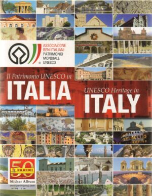Album figurine. Il patrimonio Unesco in Italia, Panini. Album Non completo con 59 figurine attaccate su 192