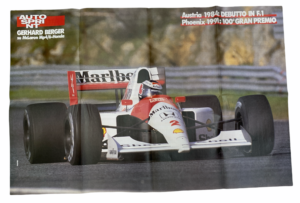 Poster Gerhard Berger Mclaren Mp4/6 - Honda Autosprint 53x80 cm