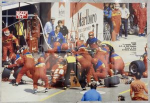 Poster Imola 1 maggio 1983 G.P San Marino Sosta al Box Autosprint 54x80 cm