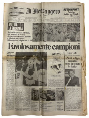 Il messaggero - Favolosamente campioni - 12 Luglio 1982 (Quotidiano Mondiali Italia Campioni del mondo 1982) Originale, no ristampa