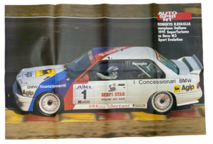Poster Roberto Ravaglia Campione Italiano 1991 superturismo Bmw M3 Sport Evolution Autosprint 53x80 cm