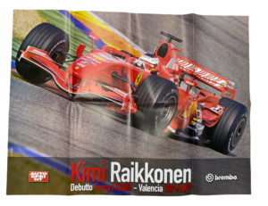 Poster Kimi Raikkonen Ferrari F2007 Valencia 30/01/2007 Autosprint 53x70 cm