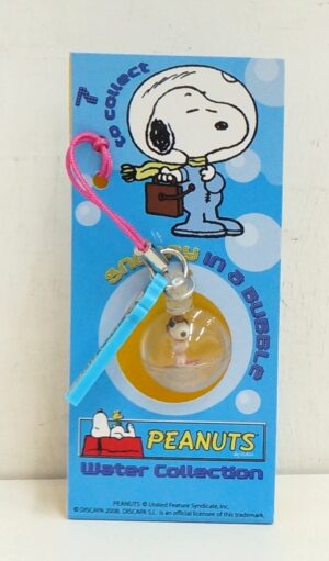 Snoopy in a Bubble. Peanuts Water Collection. Ciondolo per Cellulare Phone. Laccio Rosa
