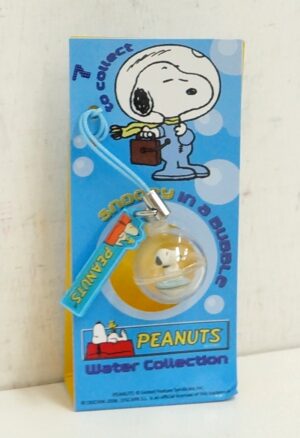 Snoopy in a Bubble. Peanuts Water Collection. Ciondolo per Cellulare Phone. Laccio Azzurro