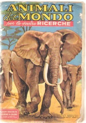 Album figurine Animali del Mondo, Album dell'Arte- Milano. da Recupero Non completo con 281 figurine attacate su 356