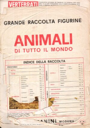 Album figurine Calciatori Animali di tutto il mondo  1965 da RECUPERO  con 160 figurine presenti. Panini