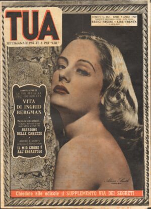 Rivista TUA Settimanale anno  V, 5 - n. 186 7 APRILE 1949 Alexis Smith