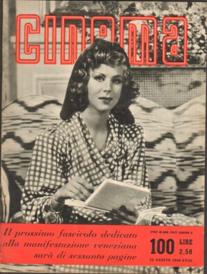 Rivista CINEMA  anno 1940 n. 100 del 25 Agosto