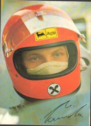 Cartolina Nick Lauda  FERRARI Agip 11x16 cm