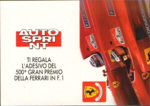 Adesivo F1 Ferrari 500 Grand Prix '90 Autosprint 17x12 cm