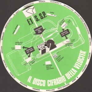 IL Disco Cifrario della Velocità e delle Macchine  '72 Autosprint 22x22 cm