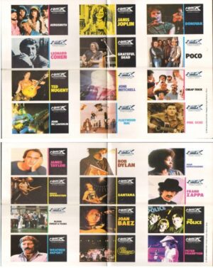 Set di n. 24 adesivi allegati a Il Diario del Rock ed. 1984 Fabbri