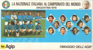 Cartolina Agip La Nazionale Italiana al Campionato del Mondo Argentina 1978. Omaggio dell'Agip