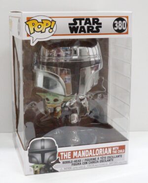 Funko Pop! The Mandalorian with The Child. Star Wars n. 380. Action Figure cm 25. Funko