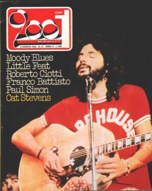 Rivista Ciao 2001 n. 31 del 6 Agosto 1978 - In copertina Cat Stevens