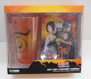 Naruto Shippuden Gift Set: Bicchiere, Spilla, Blocco Note - Glass, Notebook, Pin. ABYstyle
