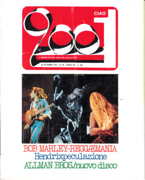 Rivista Ciao 2001 Anno 1975 n. 42 del 26 Ottobre - In copertina Bob Marley, Jimi Hendrix, Allman Bros