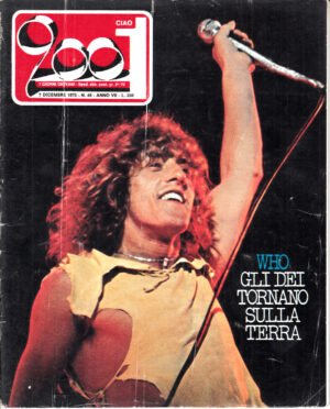 Rivista Ciao 2001 Anno 1975 n. 48 del 1 Dicembre - In copertina Roger Daltrey degli Who