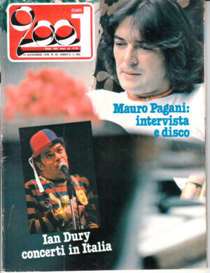 Rivista Ciao 2001 Anno 1978 n. 46 del 19 Novembre - In copertina Mauro Pagani e Ian Dury