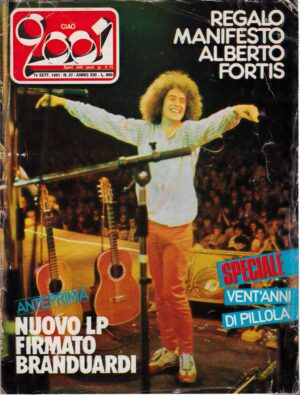 Rivista Ciao 2001 n. 37 del 13 Settembre 1981 - In copertina Angelo Branduradi + Poster