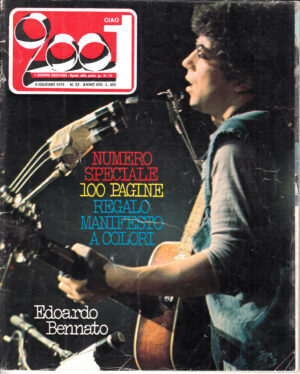 Rivista Ciao 2001 Anno 1976 n. 22 del 6 Giugno - In copertina Edoardo Bennato