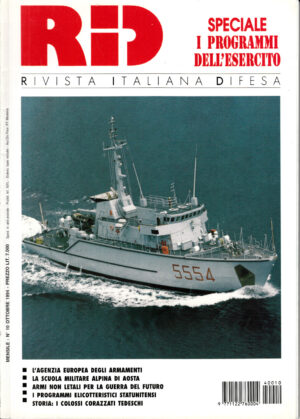 Rivista Italiano Difesa RID n. 10 - Ottobre 1994. In copertina cacciamine Gaeta