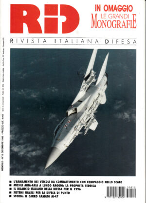 Rivista Italiano Difesa RID n. 12 - Dicembre 1995. In copertina Tornado F-3 con missili aria-aria