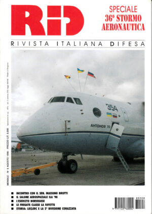 Rivista Italiano Difesa RID n. 8 - Agosto 1998. In copertina Antonov 70 a Berlino