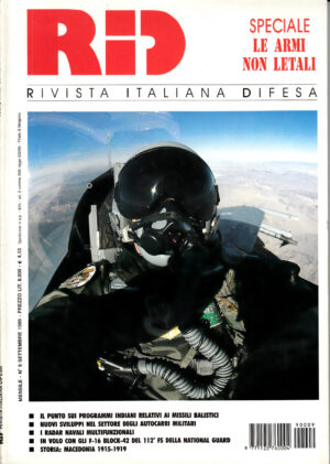 Rivista Italiano Difesa RID n. 9 - Settembre 1999. In copertina Cap. Walt Ehrod in volo su F-16D