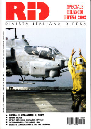 Rivista Italiano Difesa RID n. 1 - Gennaio 2002. In copertina elicottero AH-1W Super Cobra
