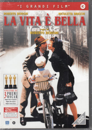 La vita e' bella con Roberto Benigni e Nicoletta Braschi. I Grandi Film. DVD in Italiano. Nuovo