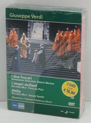 Giuseppe Verdi: I Due Foscari, I Vespri Siciliani, Attila. Cofanetto con n. 3 DVD in Italiano