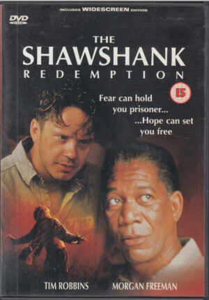 The Shawshank Redemption con Morgan Freeman. DVD Edizione Regno Unito PAL Regione 2, Lingua Inglese