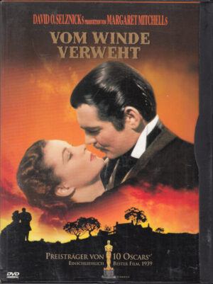Vom Winde Verweht con Clark Gable. DVD Edizione Germania PAL Regione 2, Lingua Tedesco. Custodia Snapper