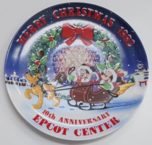 Merry Christmas 1992.  10th Anniversary Epot Center. Disney Ceramic Plates. Piatto in Ceramica da Collezione
