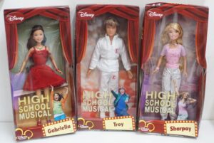 Disney High School Musical. Troy, Sharpay, Gabriella. Set 3 Bambole Doll cm 26. Mattel
