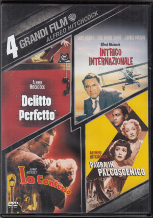 Alfred Hitchcock 4 Grandi Film. Box con n. 4 DVD in Italiano (Delitto perfetto, Intrigo Internazionale, Io confesso, Paura in palcoscenico)