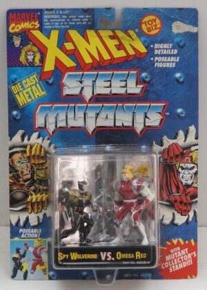 X-Men Steel Mutants. Spy Wolverine Vs. Omega Red. Die Cast Metal. Marvel Comics Figure cm 7. Toy Biz