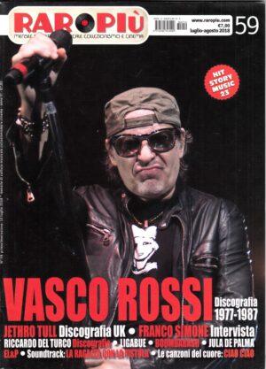 Rivista Raoropiù n. 59 - Luglio, Agosto 2018. In copertina Vasco Rossi