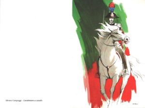 Biglietto augurale Carabinieri, Carabiniere a cavallo di Silvano Campeggi