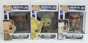 Funko Pop! Movies: Steve Hiller, David Levinson, Alien. Indipendence Day n. 281, 282, 283. Action Figure cm 10. Funko