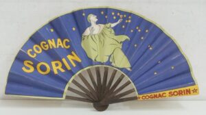 Ventaglio pubblicitario in carta Sorin Cognac Francese - Vintage anni '20 - Chambrelent Eventailliste