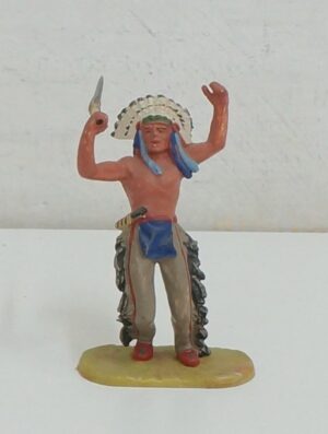 Elastolin – Indiano che cade all'indietro con Tomahawk – Indian with Tomahawk Figure cm 7
