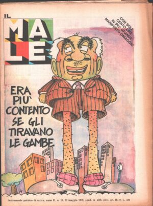 Rivista Il Male n. 19 - 23 maggio 1979 anno II - Era più contento se gli tiravano le gambe ed. RCS MediaGroup