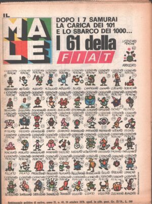 Rivista Il Male n. 40 - 24 ottobre 1979 anno II - I 61 della Fiat ed. RCS MediaGroup